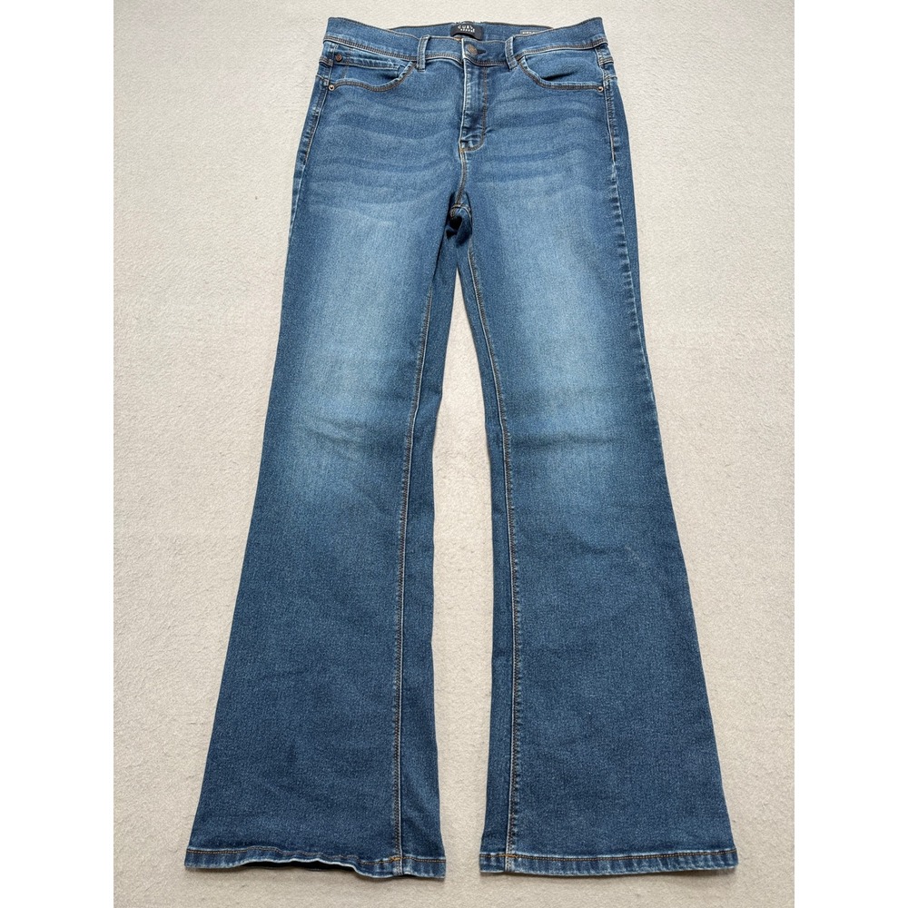 Curve Appeal Flare Jeans Women's 12/31 Blue High Rise Stretch Denim Bell Bottom